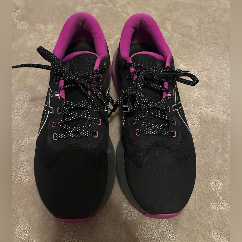 ASICS Women's Black and Pink Running Shoes